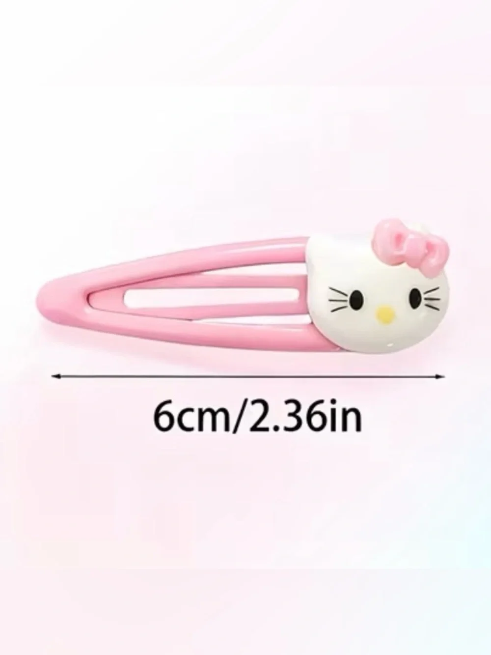 NWT-Sanrio Hello Kitty 6-Piece Red Metal Hair Clips Set